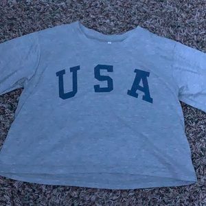cropped usa shirt and never worn